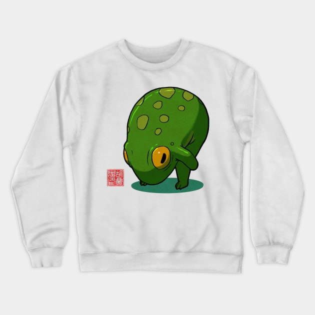 Yoga Frog Forward Bend Crewneck Sweatshirt by DingHuArt